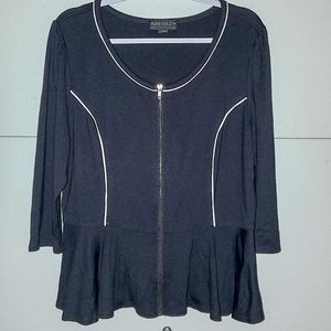 FOREVER 21+ zip front peplum blazer